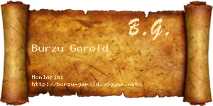 Burzu Gerold névjegykártya